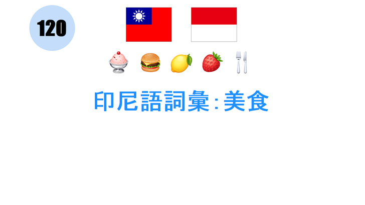 印尼語詞彙：美食